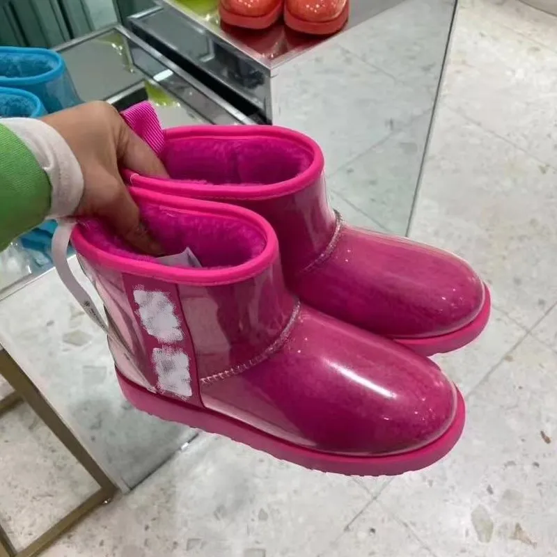 

High Quality Winter Brand Shoes Waterproof Plush Lining UGGly Snow Boot For Women, Black