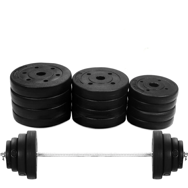 

Home Gym Fitness Equipment Eco friendly Sand Filled Weight Plates Dumbbell Barbell Set, Customized colors