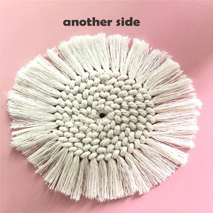 

Wholesale Handmade Boho Coasters Heat Protection Mat with Tassels, Customized