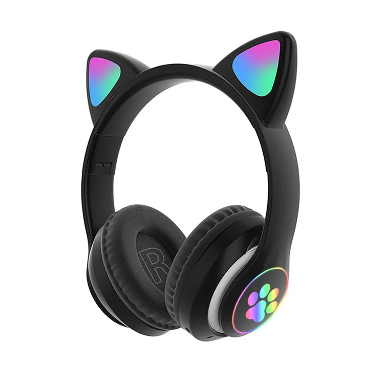 

Cat Earphones Gaming Hifi Led Earphones Noise Cancelling Headband Earphones With Mic Support TF Card 3.5mm Plug