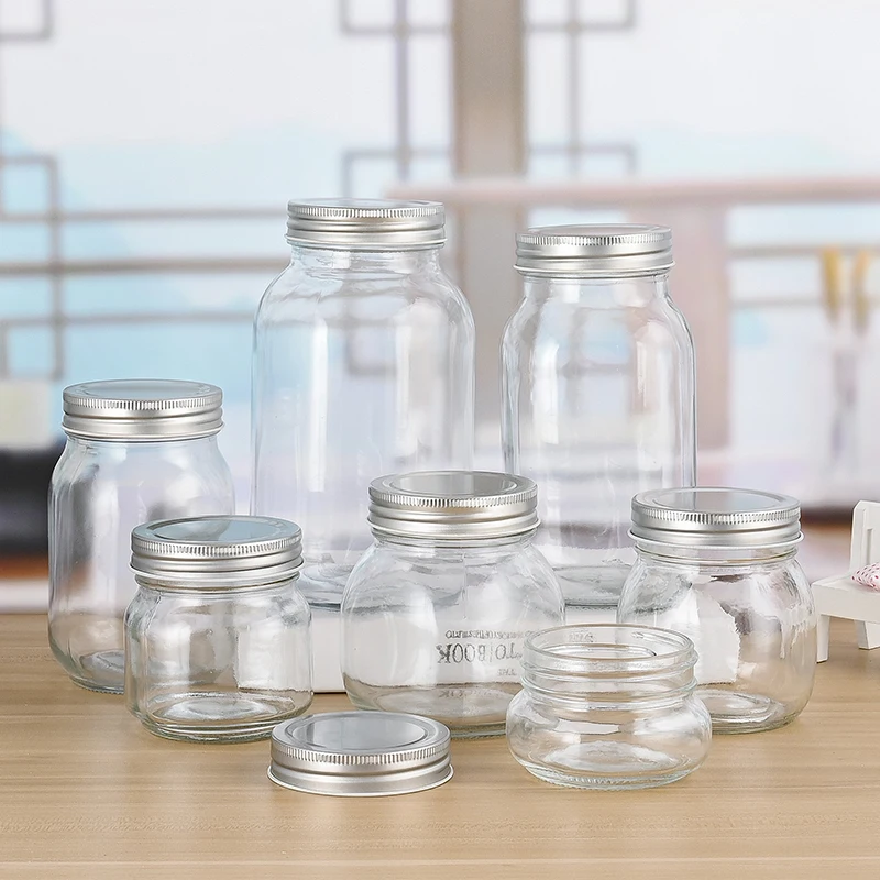 

Glass Jar Supplier Wholesale Wide Mouth Mason Jars 8 oz 16 oz Glass Jar with Lid