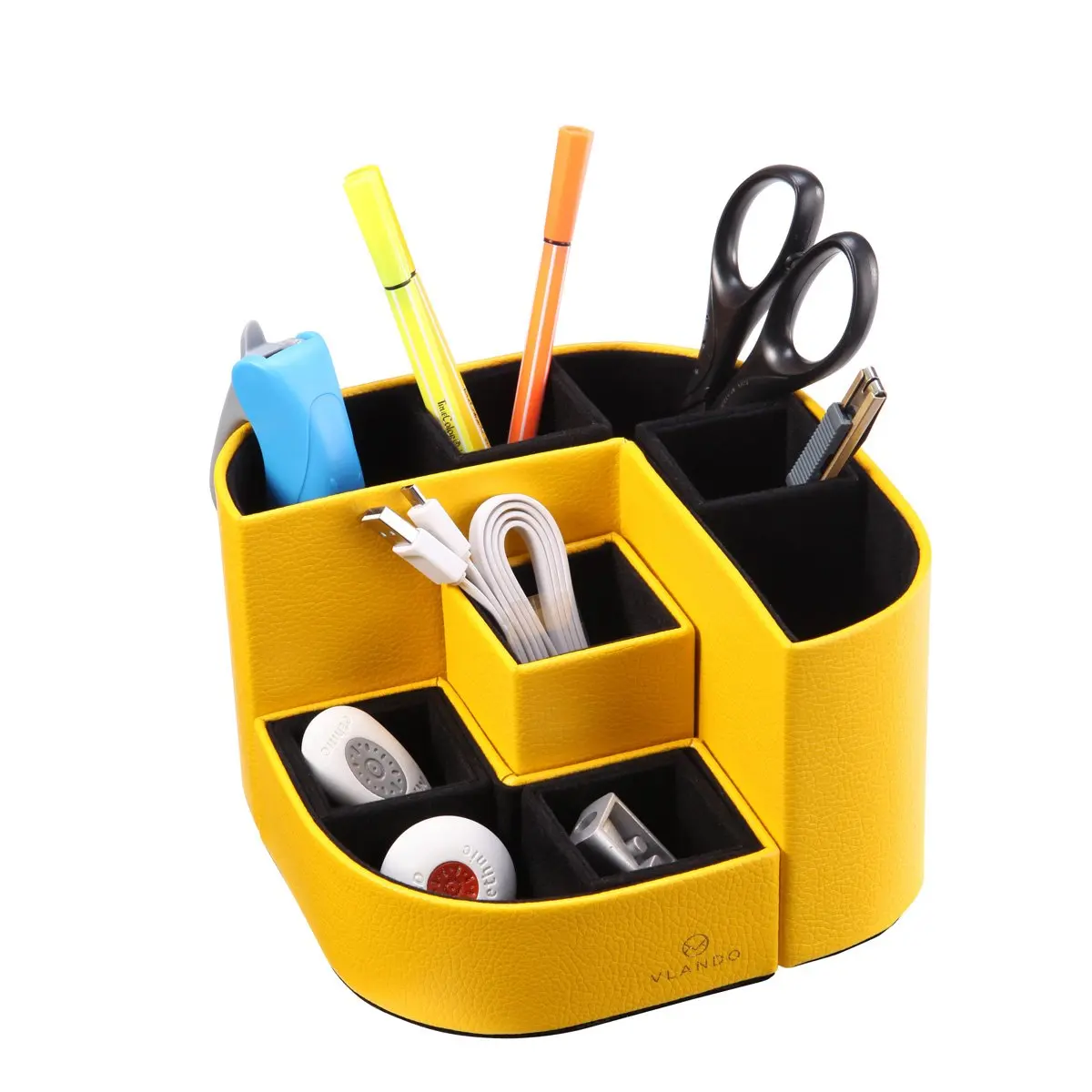 
Desk organizer luxury color business table organizer PU leather desk set 