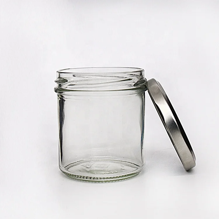 

Seasoning jar clear food grade sauce honey empty tapered glass jar for spice with lid