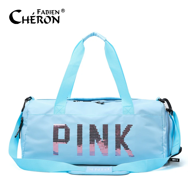 

Fashion Colors Travel Duffel Bag Pink Glitter Letter Weekend Black Spend Da Night Bag Sport Gym Women Mens