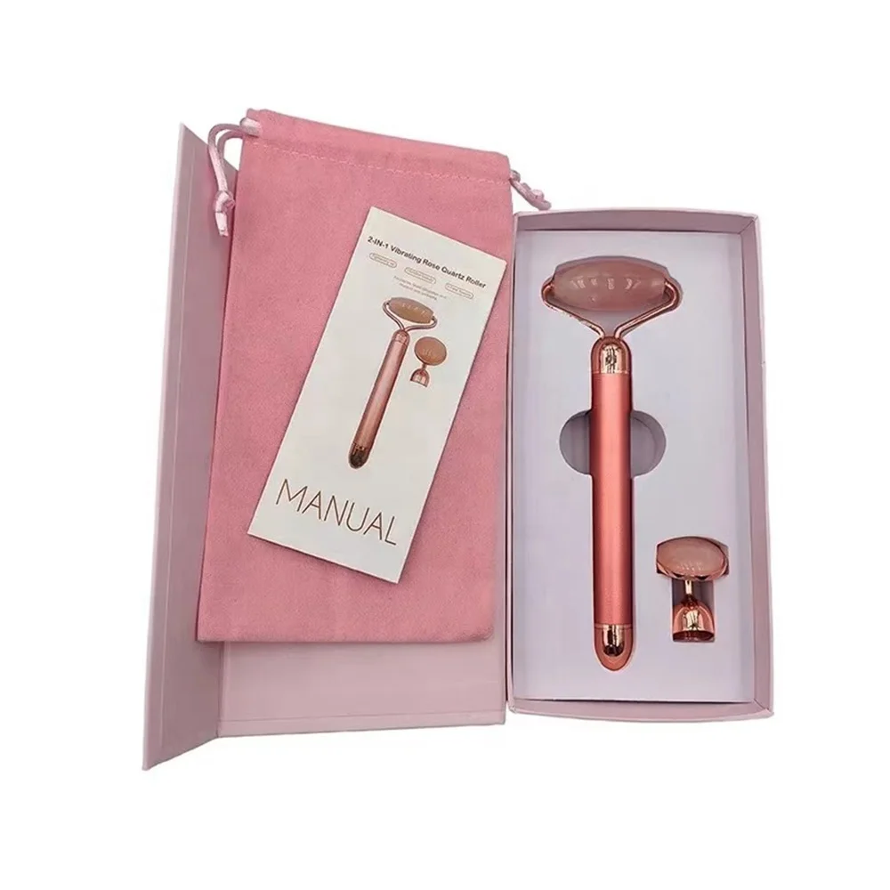 

Massager Quartz Skin Custom Original Private Label Massage Stone Facial For Face Jade Roller, Pink or custom