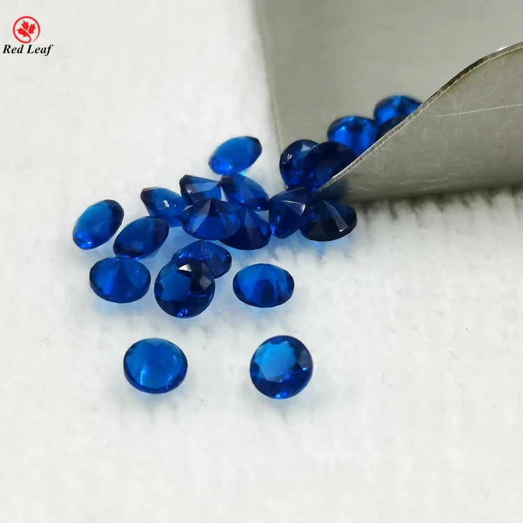 

Redleaf jewelry D- Blue color round Cut loose gemstone synthetic crystal glass