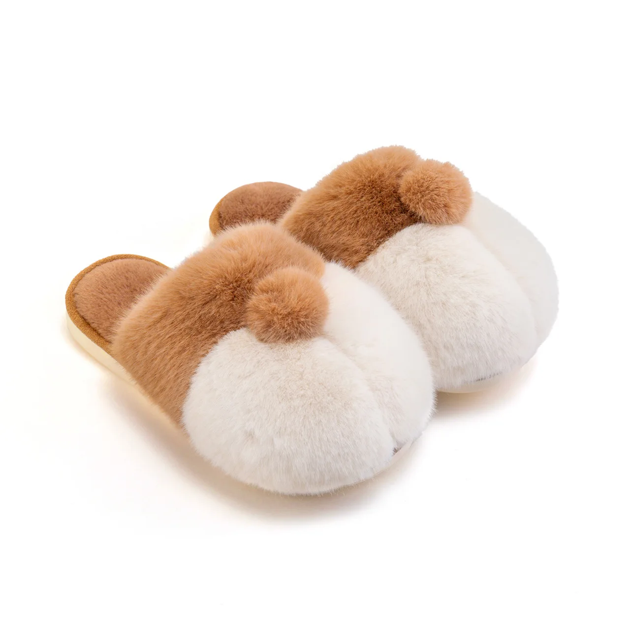 

Winter fluffy Corgi buttock slipper home cartoon animal plush slippers women's indoor warm fluffy parent women slippers, Customized color