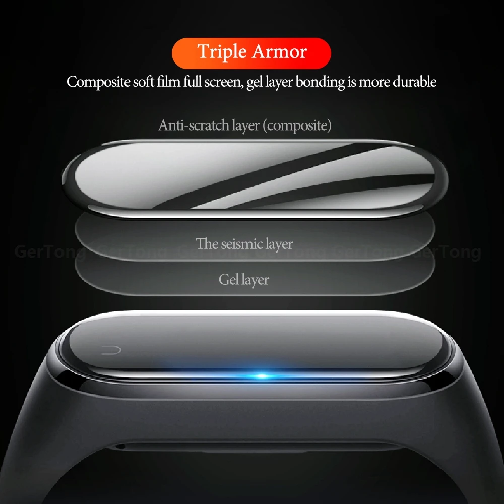 

For Xiaomi Mi Band 5 Smart Watch 3D Curved Full Cover Screen Protector Film