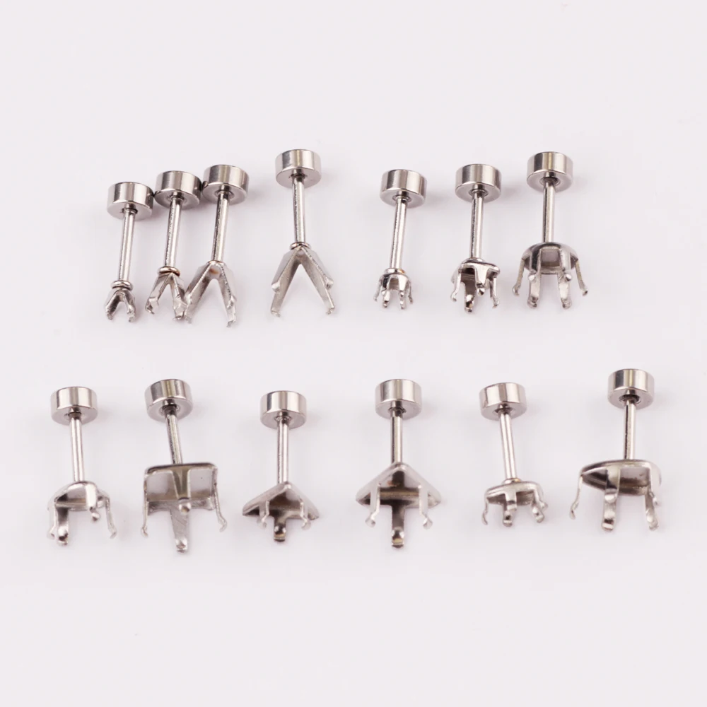 

Diy Jewelry Finding Making Accessories Ear Needle Holder Stainless Steel Earring Post And Backs For Women