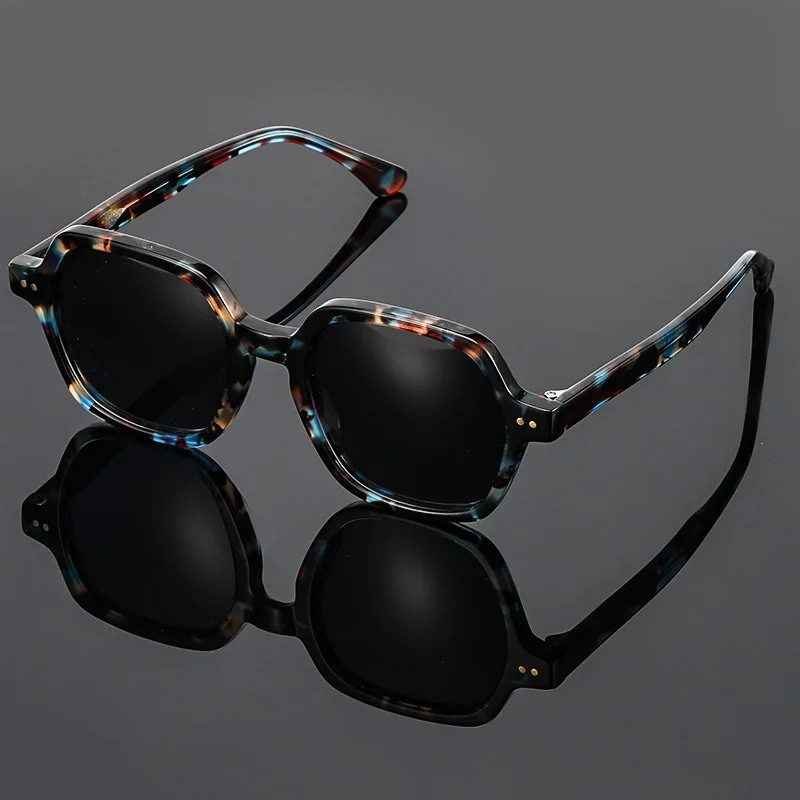 

New Arrivals Wholesale Fashion Unisex Hexagonal Acetate Polarized Shades Sun Glasses Custom Logo Acetate Polarized Sunglasses