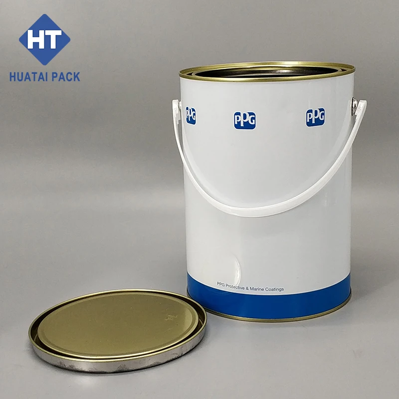 1/2 Gallon/2l Gland Tinplate Tin Can Round Empty Metal Cans For Paint Manufacturer With Iso 9001