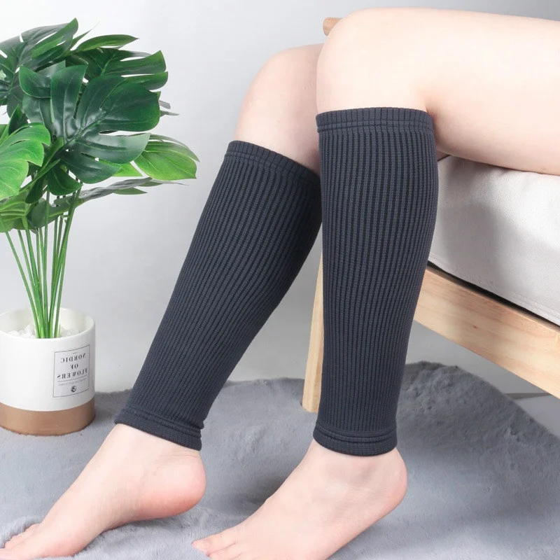 

2021 New Elastic Leg Warmers Anti Slip Compression Calf Sleeves Stockings For Running Football Sports, Beige, black, dark gray, light gray