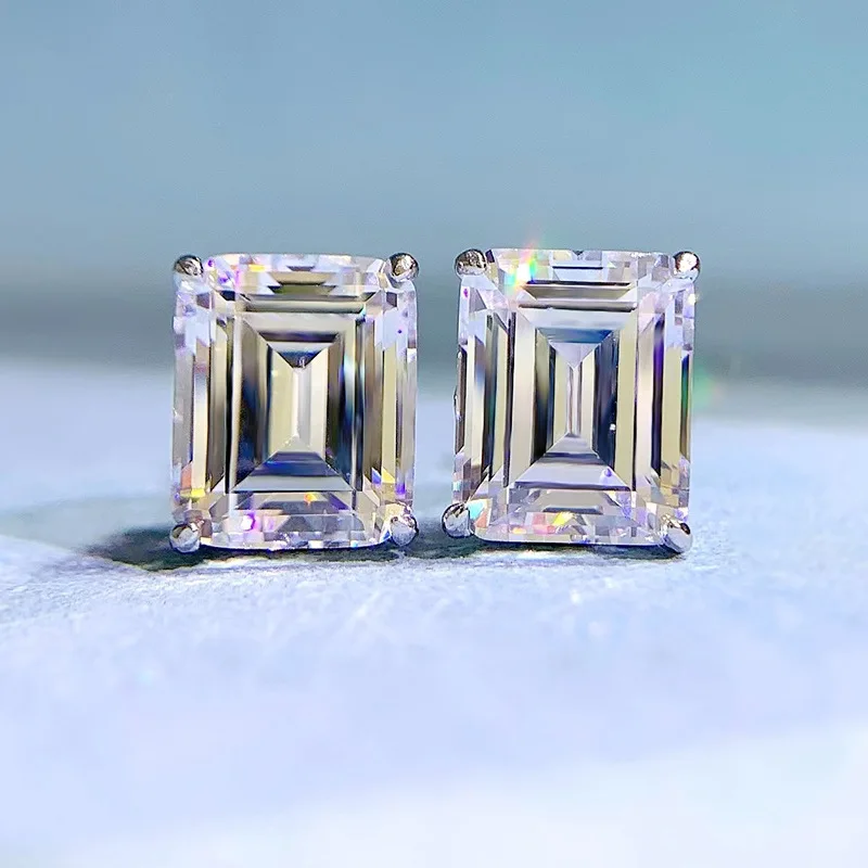 

2023 S925 Sterling Silver Retro Square Diamond Jewelry Wedding Earrings For Women