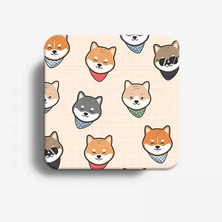 

Shiba Inu puppy Coasters For Drinks With Holder Absorbent Ceramic Coaster Set, Cmyk