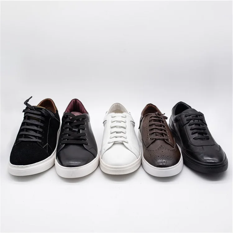 

New Popular Waterproof Anti-slip Black Genuine Leather Casual Men Sneakers Sports Shoes For Men Skateboard Shoes, As pic