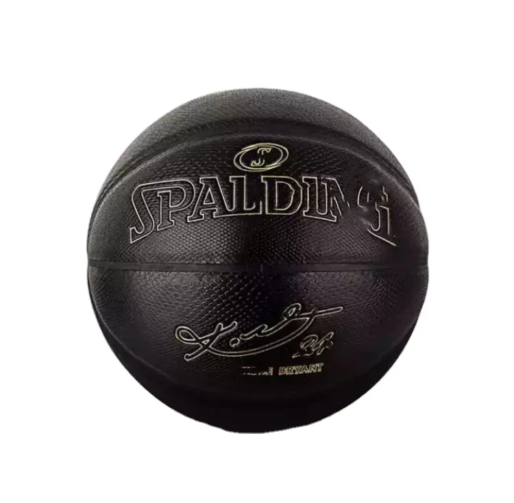 

Pu leather official size basketball star commemorative black rubber basketball basquetball