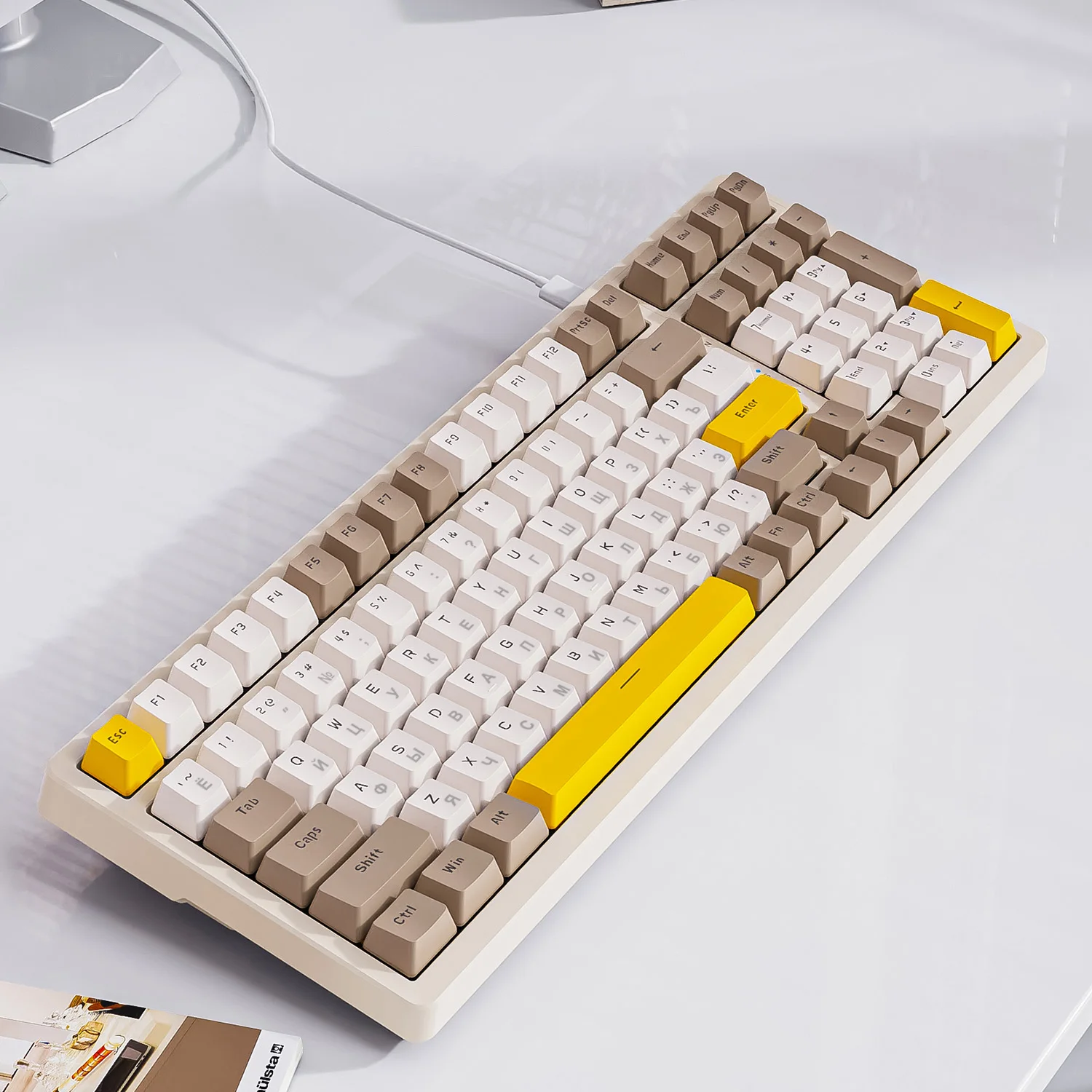 Free Wolf K3 MAX Russian Mechanical Keyboard 100-key Customized Hot Plug Shaft Game Computer Russian Mechanical Keyboard