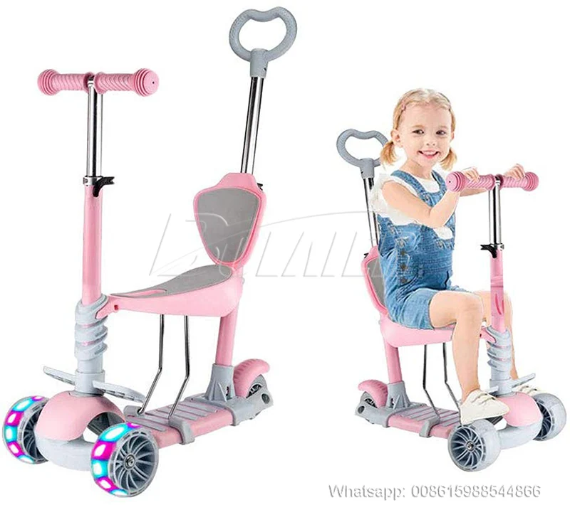 Globber 5 In 1 Kids Kick Scooter 3 Wheels Walker With Removable Seat And Back Rest 4 Adjustable Height For Toddlers 1 Buy Globber 5 In 1 Scooter 5 In 1 Baby Scooter 5 In 1 Product On Alibaba Com