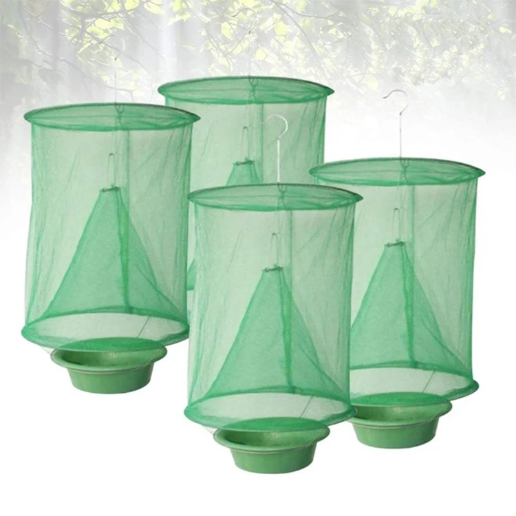 

Fly Trap Flycatcher Folding Hanging Fly Cage Mesh Net with Flay Catcher High-Efficiency Insect Catching for Residential, Green