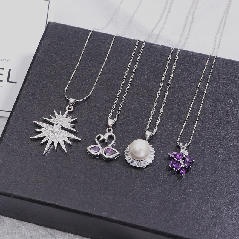 

PUSHI jewelry wholesale zircon necklace for girls delicate boutique fashion nitial necklace bulk women necklace jewelry