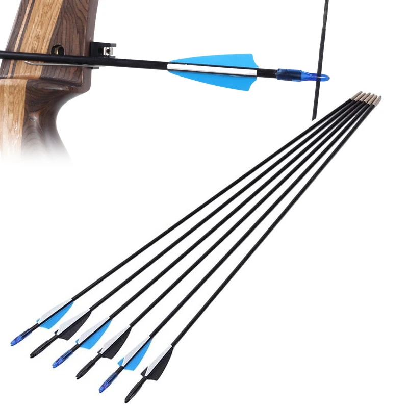 

6 Pack 80cm Fiberglass Shaft Arrow for Archery Recurve Bow Shooting
