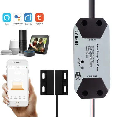 
Hot sale TUYA Smart Wi-Fi Automatic Garage Door Opener Wireless Remote Control Compatible with Alexa Google Assistant 