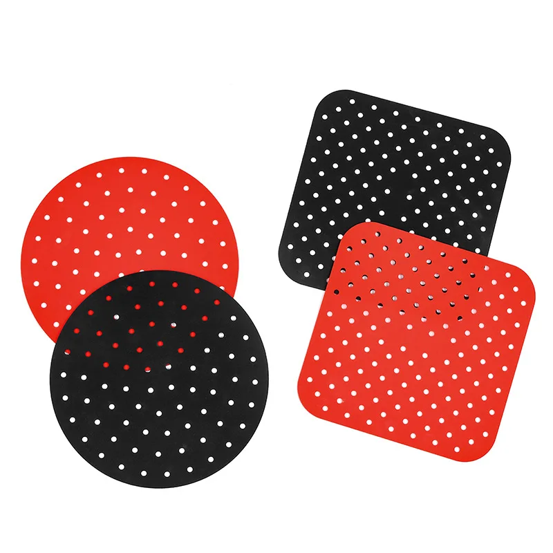 

A3081 Amazonhot Home Silicone hollow out accessory Air fryer table mat, Black,grey,red