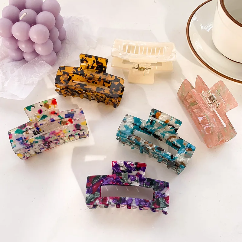 

Acetate floral big size hair claw clips back of head hair clamp hair pins