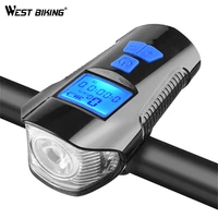 

WESTBIKING Waterproof Bike Headlight Electric Horn Bicycle Accessories MTB Wired Bicicleta Electrica USB Rechargeable Bell Light