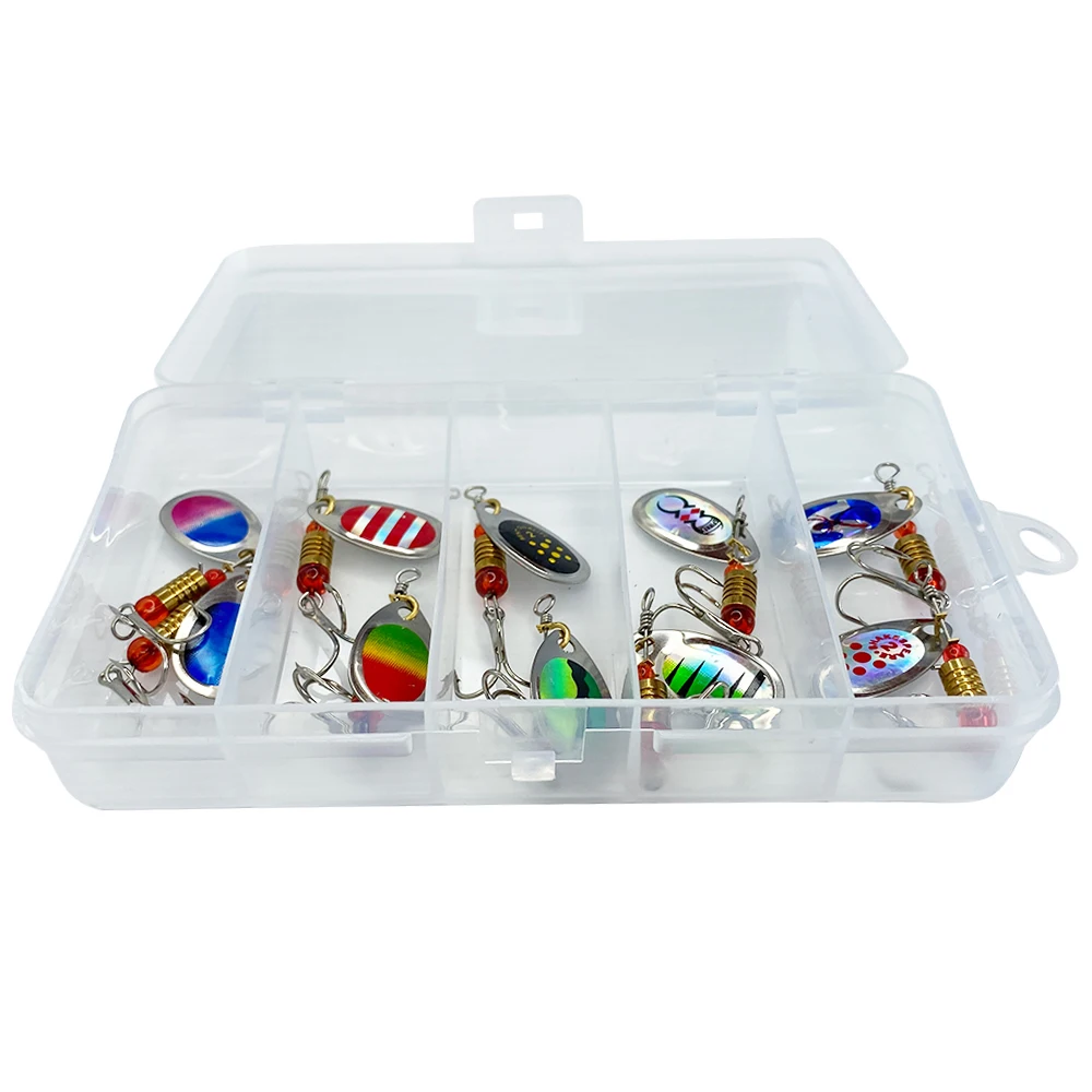 

Newbility 3.6g fishing metal spoon lure spinner bait set with box, 10 colors