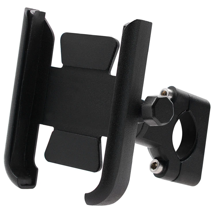 

2021 Hot Selling CNC Aluminum Cellphone Stand Handlebar Grip GPS Motorcycle Phone Mounts, Black and silver