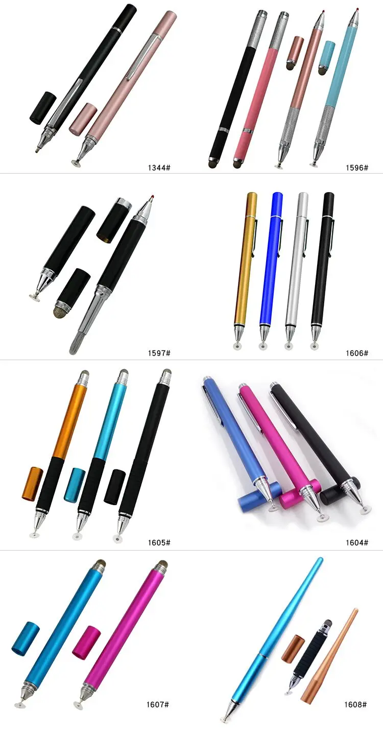 Hexagon Pencil Shaped Touch Pen Double Replacement Rubber Tip