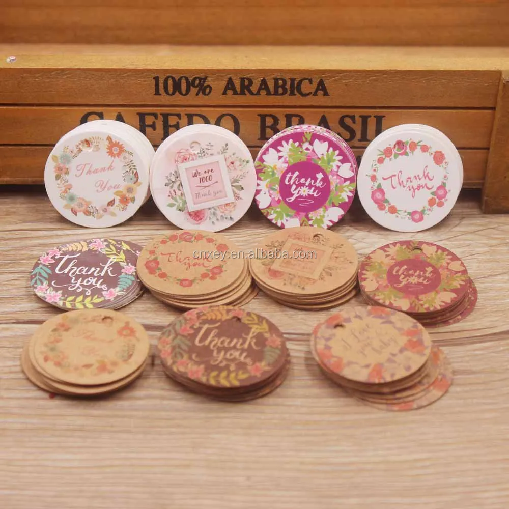 

3cm round thank you hang tag gift tags DIY decoration hang tag for baking, Colorful