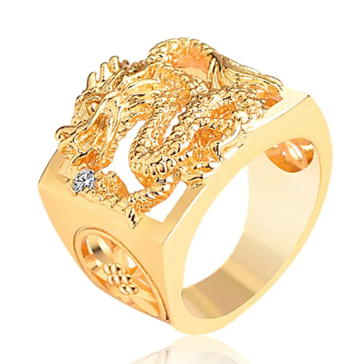 

Men style 18k gold plated ring dragon rings gold jewelry