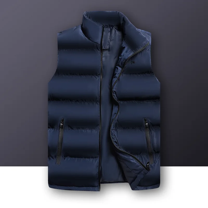 

2020 feather cotton vest men's winter slim casual plus size warm jacket vest