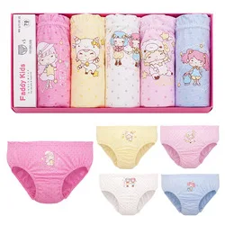 

Factory Kids Briefs Soft Cotton 5pcs One Box Girls Underwear Wholesale Children Wearing Panties