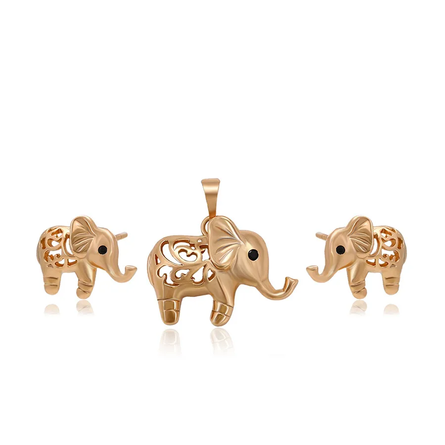 

S00046879 xuping jewelry factory wholesale simple cheap exquisite fashion elegant 18K gold-plated elephant jewelry set