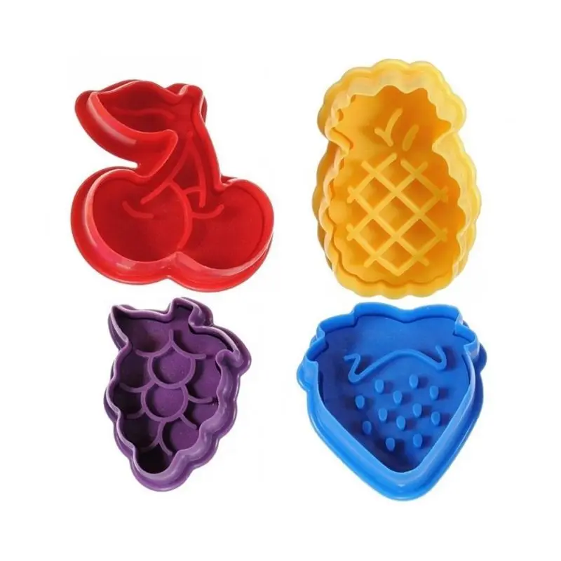 

Lixsun 4PCS 3D Fruit Cake Plunger Cookies Cutter Cake Decorating Fondant Embosser Biscuit Polymer Clay Making Tools Mold