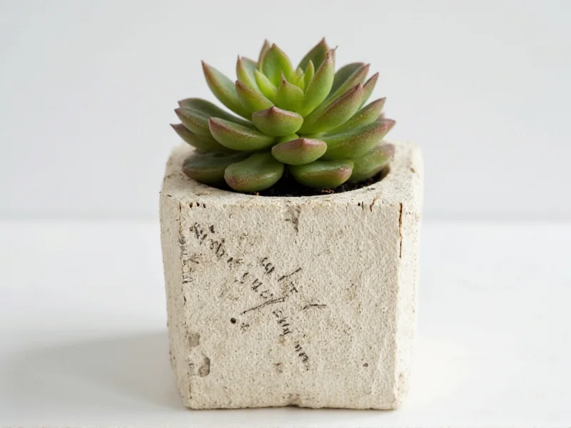 Book page planter holding small succulent plant