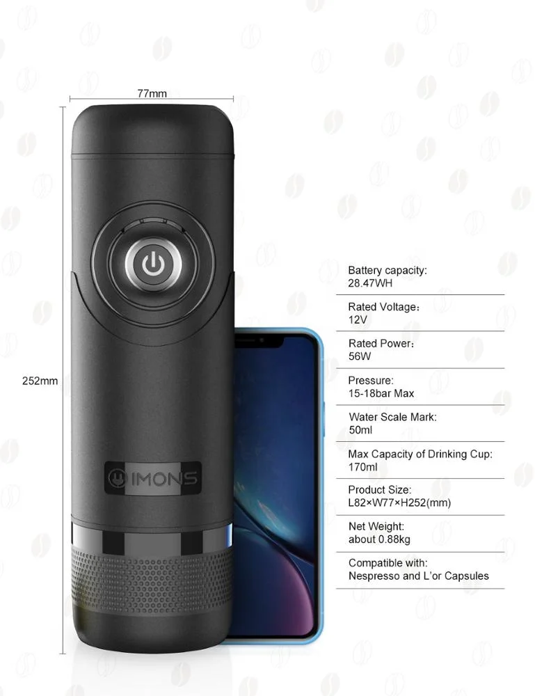 
Portable espresso machine coffee maker travel CAN HEAT WATER for indoor outdoor Nespresso capsule 