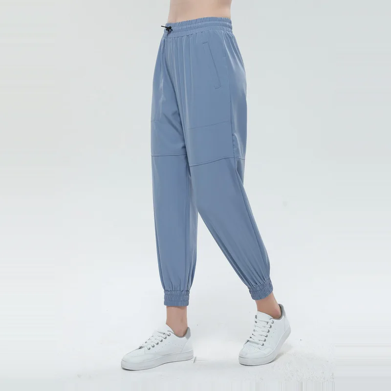 

Hot Selling Custom Logo Fitness Casual Trousers Women's High Waist Loose Leggings Running Training Thin Sports Pants