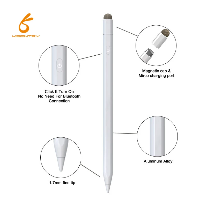 

rechargeable tilt function magnetic 2 in 1 stylus touch screen pen