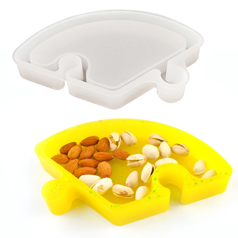 

DM167 DIY Snack Storage Box Plate Tray Mould Fruit Nut Candy Dish Compote Epoxy Silicone Mold For Resin Casting