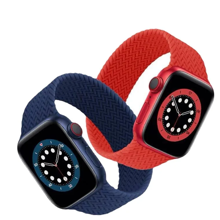 

Braided Silicone Scrunchie Elastic Watch Band For Apple Watch Series 6 44mm Band Strap for iwatch, Multi colors