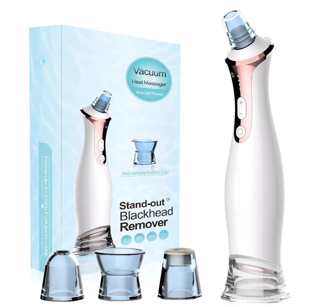 

Multifunctional Rechargeable Beauty Device Blue light Heating Massage Vacuum Blackhead Remover