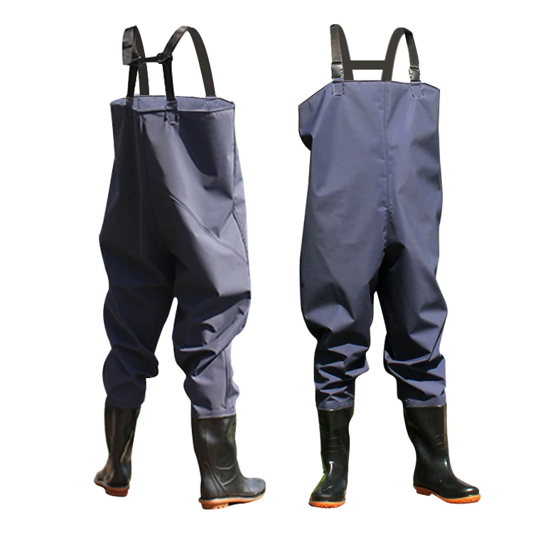 

Breathable Bootfoot Fishing Waders Pants Blue Chest Waders