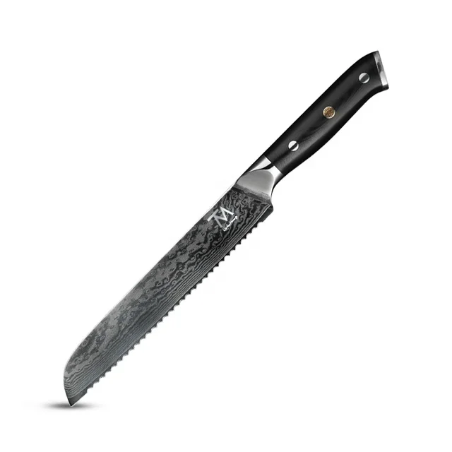 

8 Inch Damascus Steel Professional Chef Cutting Japanese Serrated Cake Bread Knife
