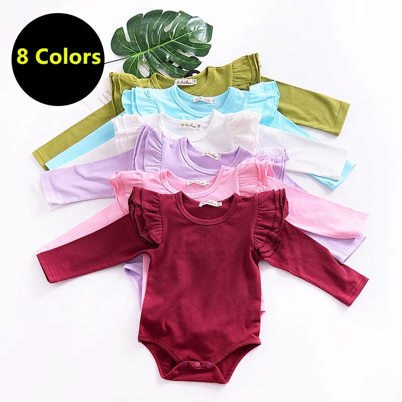 

Baby Girls Puff Sleeve Romper Children Clothes Girls Long Sleeve Bodysuit Bf Photo Newborn Baby Romper, As shown