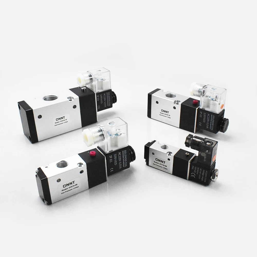 3V Series 3/2 Way 1/8 1/4 3/8 1/2 Directional Pneumatic Solenoid Air Control Valve 3V110-06 3V210-08 3V310-10 3V410-15