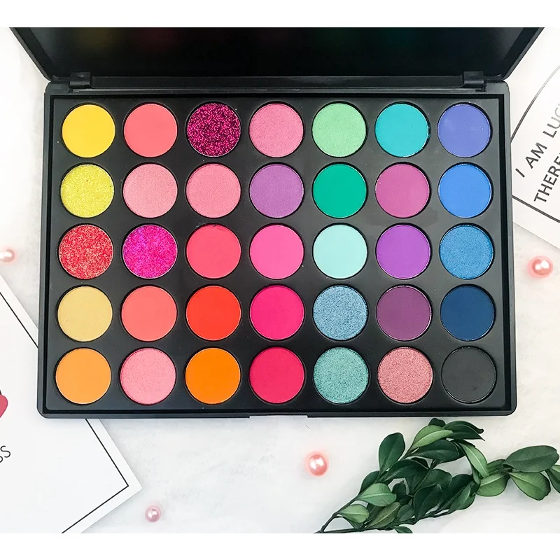 

Hot cosmetic makeup professional pigmented customized eye shadow 35 color eyeshadow palette